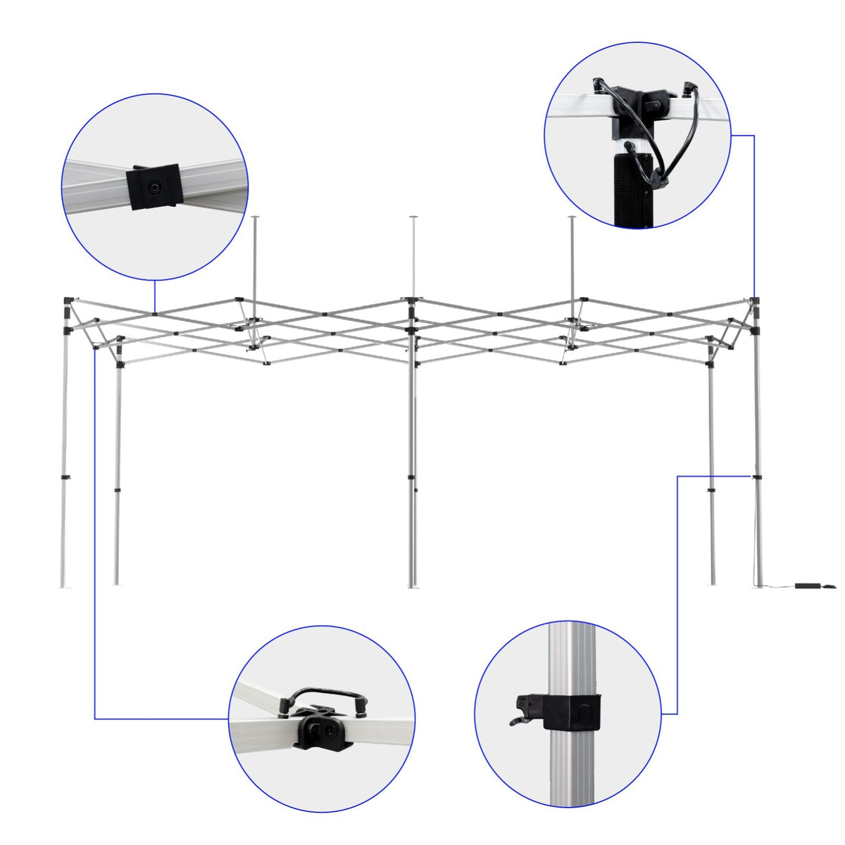Lighted Canopy Tent – 6m x 3m (LED Frame)
