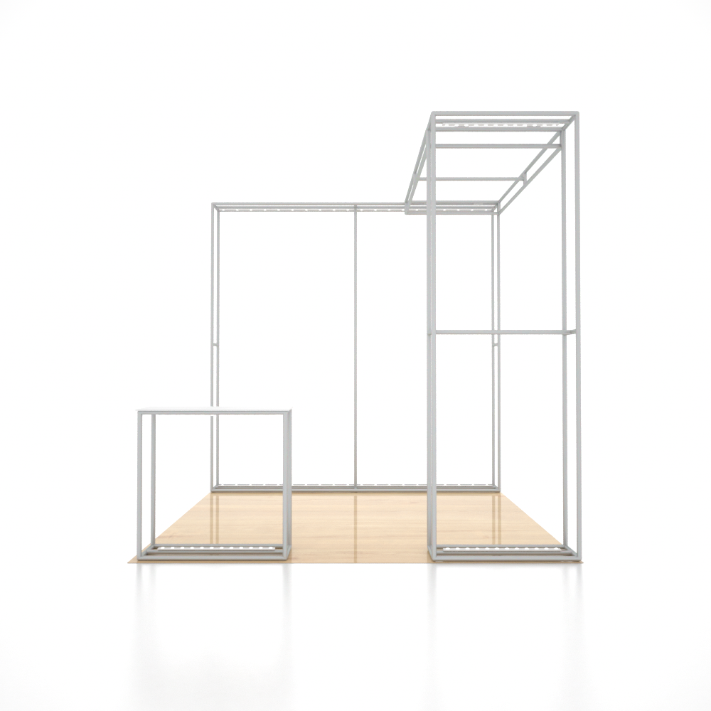 3x3m 3D Media Wall Booth Kit with L-Shape Corner & Counter