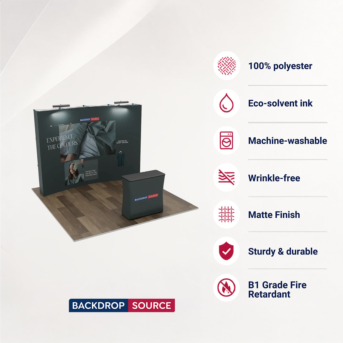 3m x 3m Curved Popup Exhibit Pro 3-in-1 Display Kit with Illume Lights