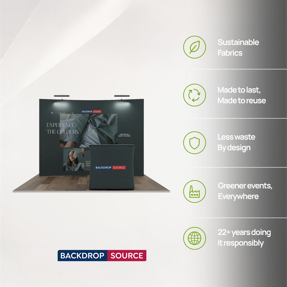 3m x 3m Curved Popup Exhibit Pro 3-in-1 Display Kit with Illume Lights