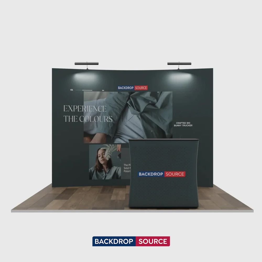 3m x 3m Curved Popup Exhibit Pro 3-in-1 Display Kit with Illume Lights