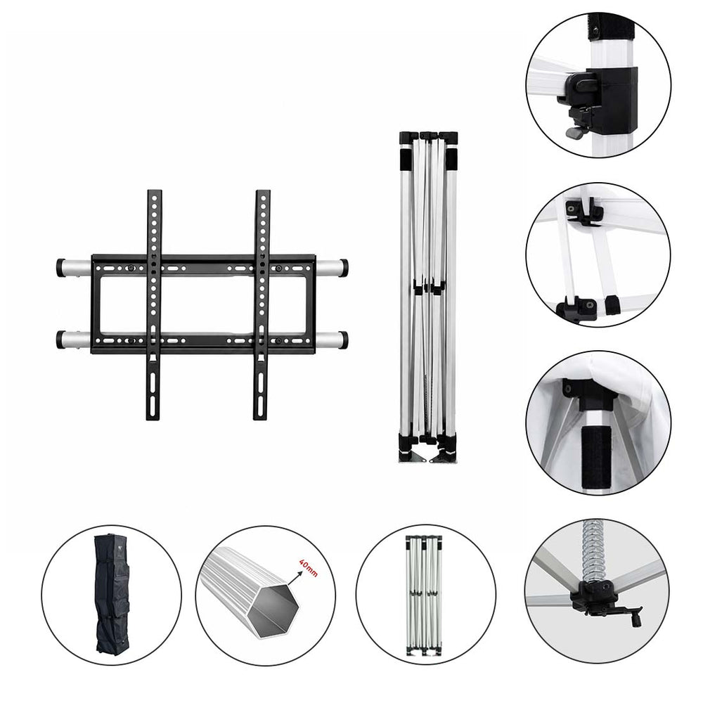 3m x 3m Fabric Canopy Kit with Shelving & TV Mounts