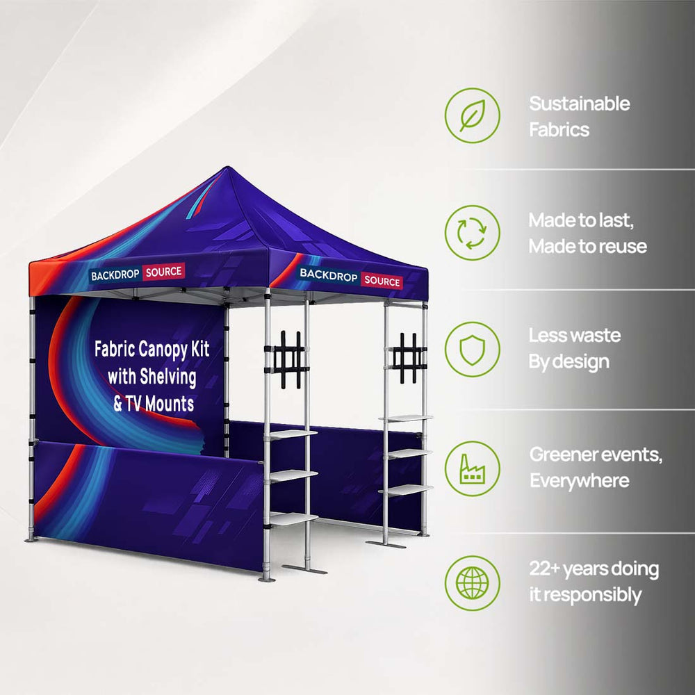3m x 3m Fabric Canopy Kit A1 with Tent Display Shelves