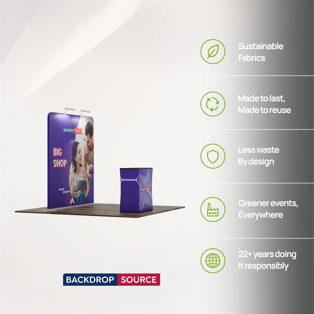 3m x 3m Straight Exhibit Pro 3-in-1 Display Kit with Hard Podium Case