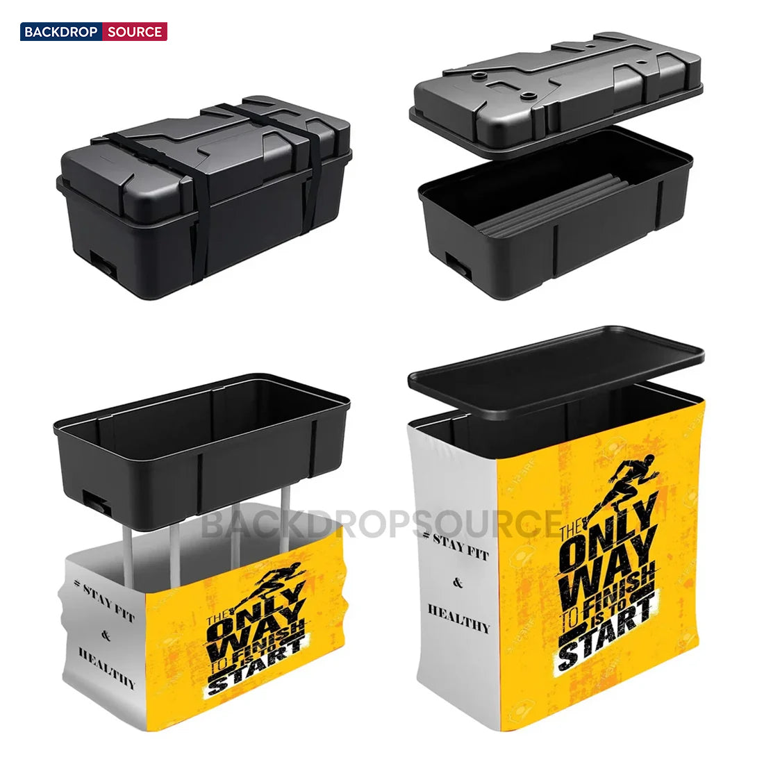 3m x 3m Straight Exhibit Pro 3-in-1 Display Kit with Hard Podium Case