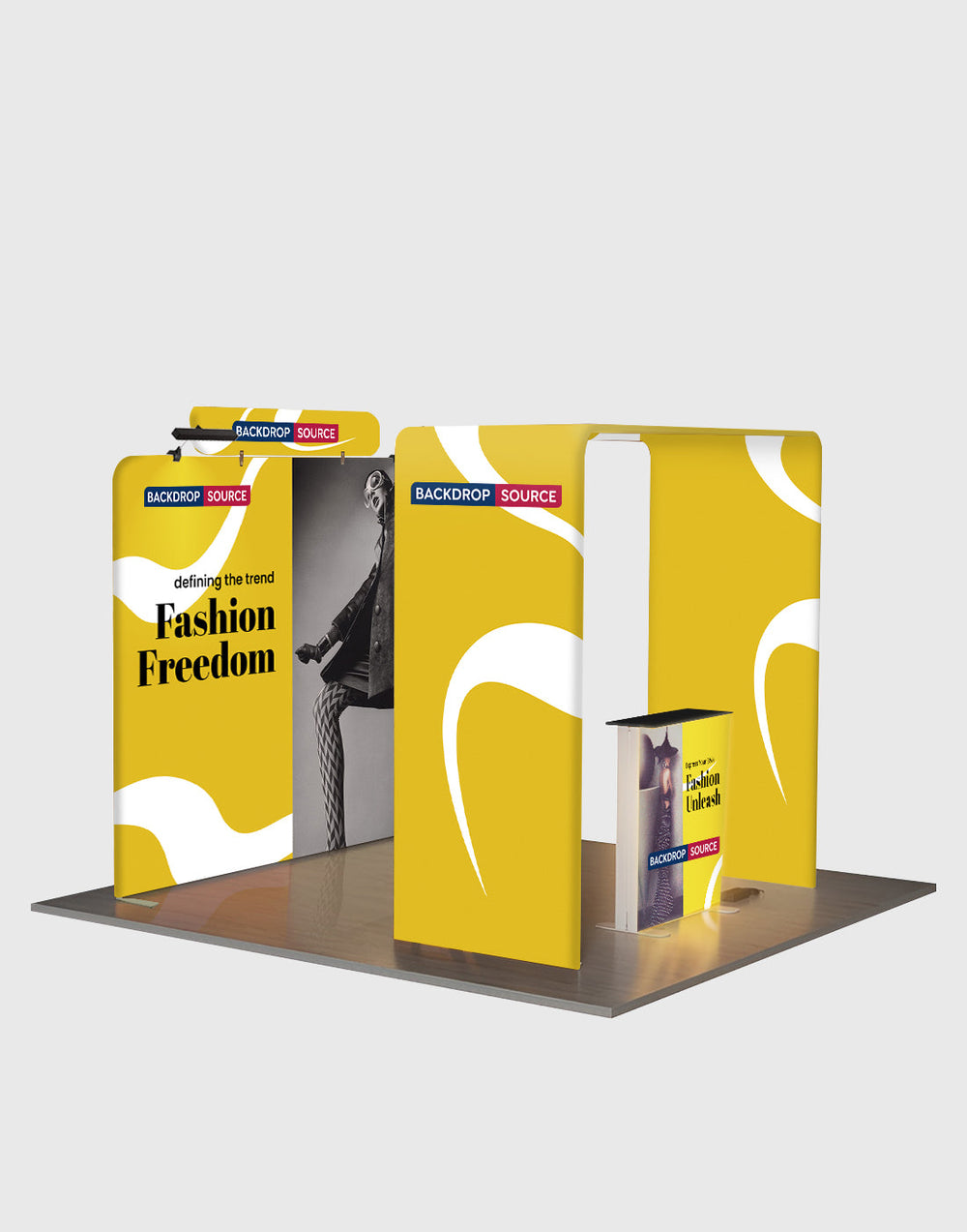 3x3m Square Arch Booth Kit with Backlit Lightbox Counter