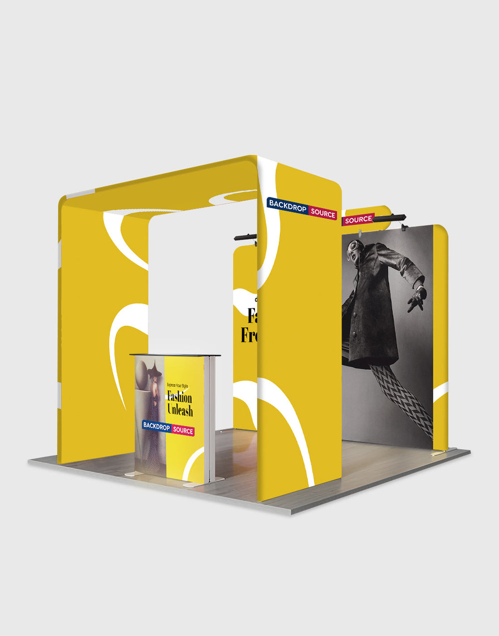 3x3m Square Arch Booth Kit with Backlit Lightbox Counter