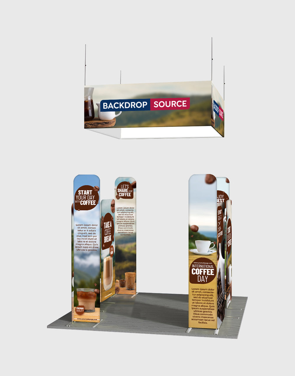 3x3m Magnetic Wall Booth Kit with 4-Sided Hanging Banner