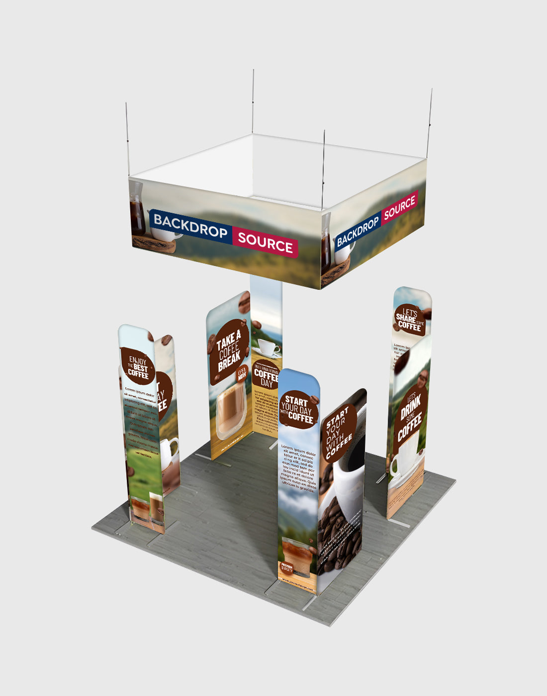 3x3m Magnetic Wall Booth Kit with 4-Sided Hanging Banner