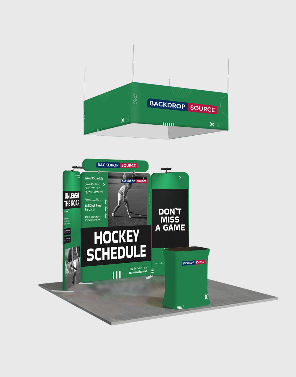 3x3m Magnetic Booth Kit with Hanging Banner & Counter