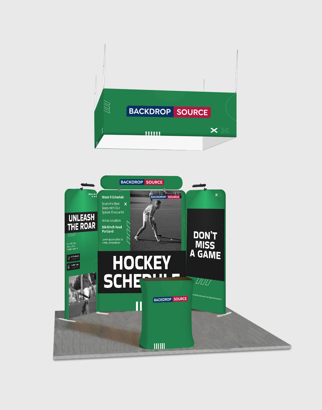 3x3m Magnetic Booth Kit with Hanging Banner & Counter