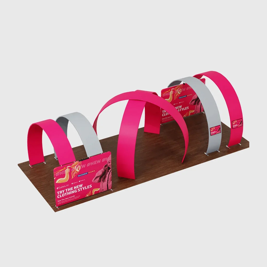 12x6m Curved Arch Booth Kit with Media Walls & 4 TV Mounts