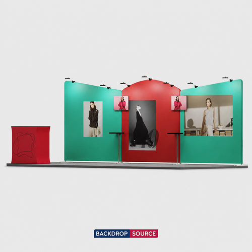 6m Straight Backdrop with 3D Wall & Arch Exhibition Kit