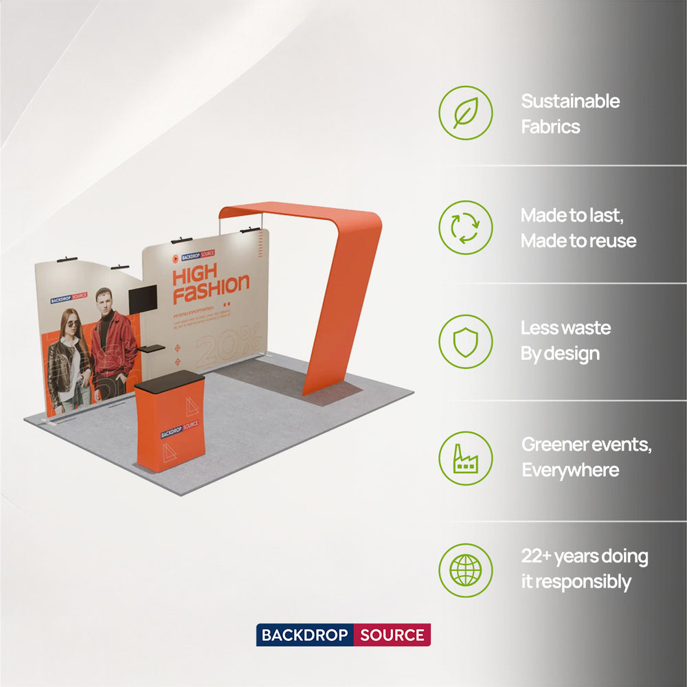 6m Straight Backdrop with Arch Exhibition Kit