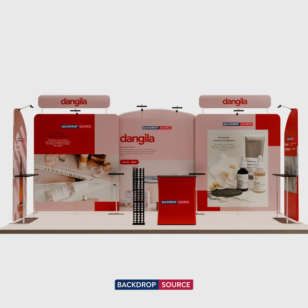 6m Straight Backdrop with Round Top Exhibition Kit
