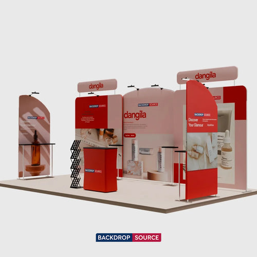 6m Straight Backdrop with Round Top Exhibition Kit