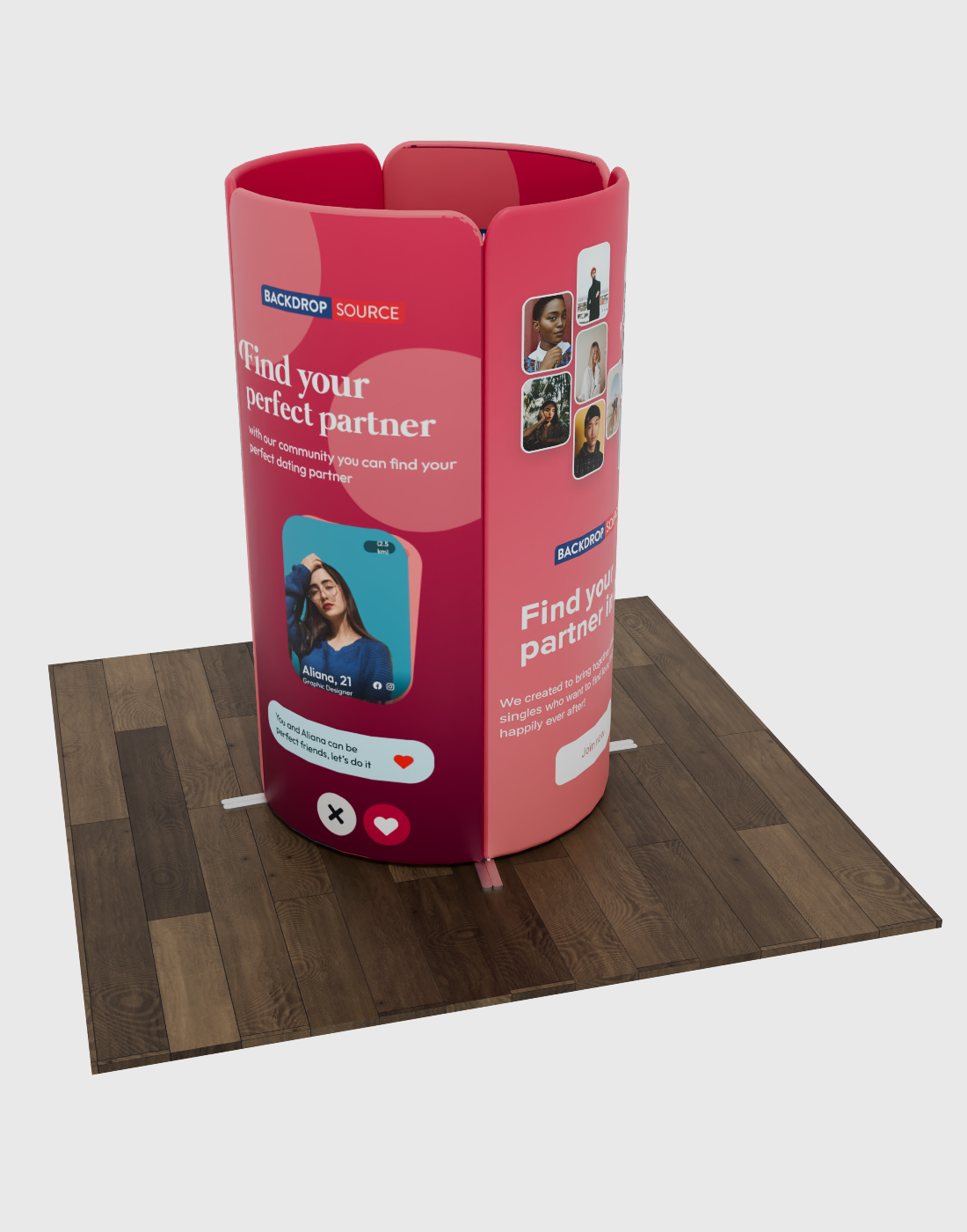 Magnetic Fabric Booth Display - Model 1 (2m x 2m)