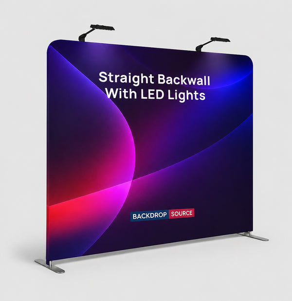 Premium Straight Fabric Wall with LED Spotlights