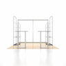 3x3m 3D Media Wall Booth Kit with Acrylic Shelves & 4 Counters