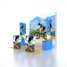 3x3m 3D Media Wall Booth Kit with Acrylic Shelves & 4 Counters