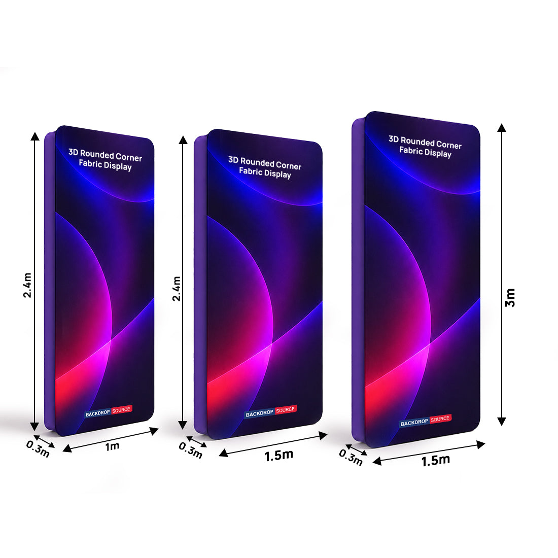 3D Rounded Corner Fabric Display