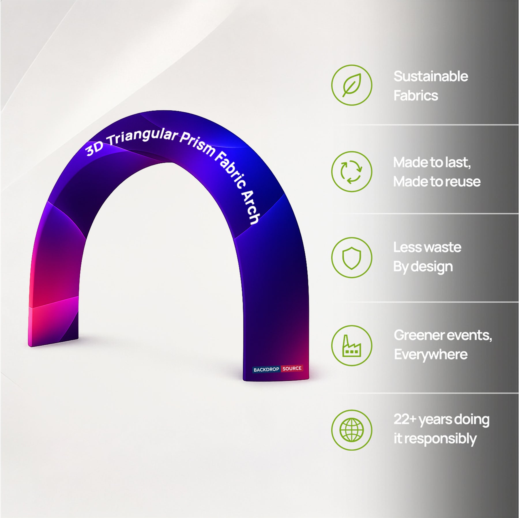 3D Triangular Prism Tension Fabric Arch