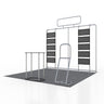 3x3m Booth Kit with Pegboard Shelving, Header & Counter