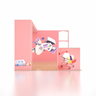3x3m SEG Popup Booth with L-Arch Wall, 3 Showcases & Counter