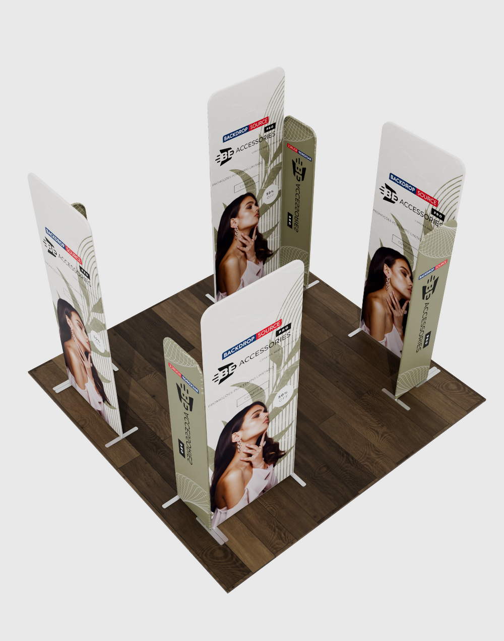 Magnetic Fabric Booth Display - Model 4 (3m x 3m)