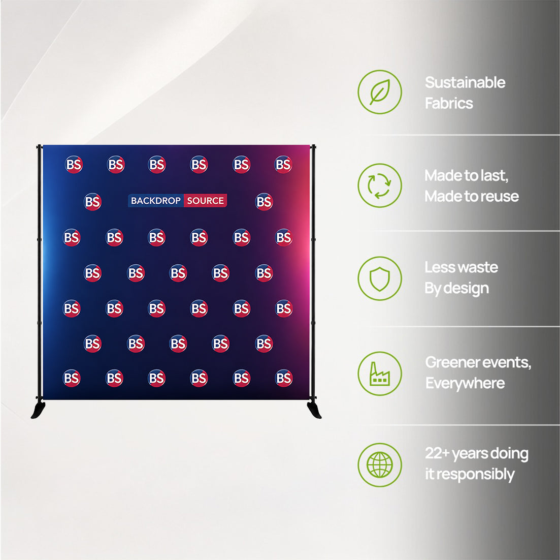 Step and Repeat Backdrop with Stand – Event Media Wall