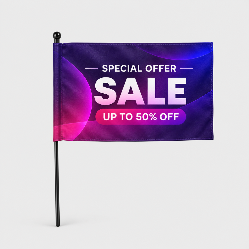Custom Printed Hand Flags – 4" x 6"