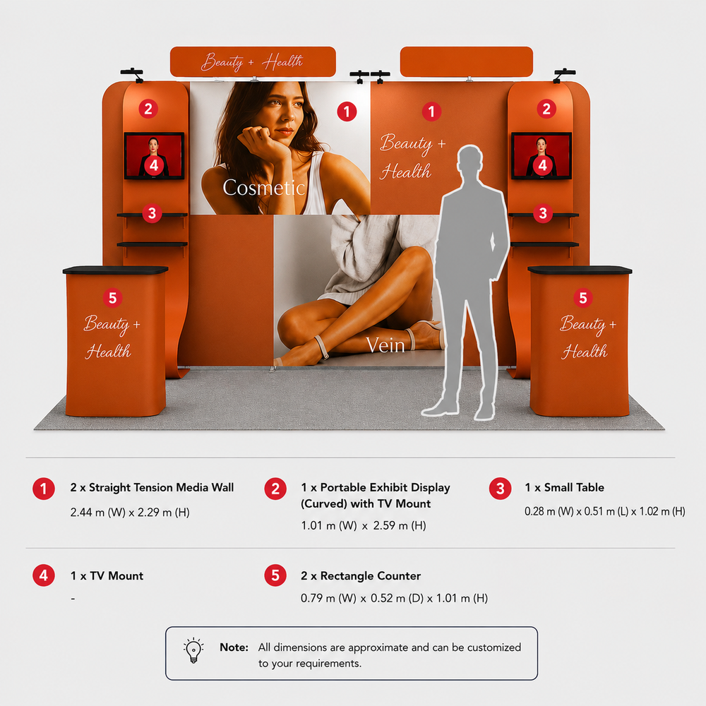 Portable Exhibit Display 3m x 6m - Model 12