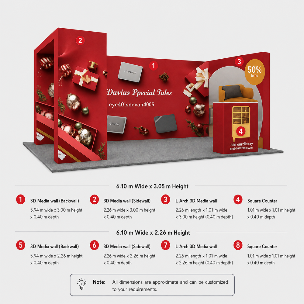 Portable Exhibit Display 3m x 6m - Model 19