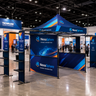3m x 3m Fabric Canopy Kit A3 with L-Shaped Display Shelves & TV Racks