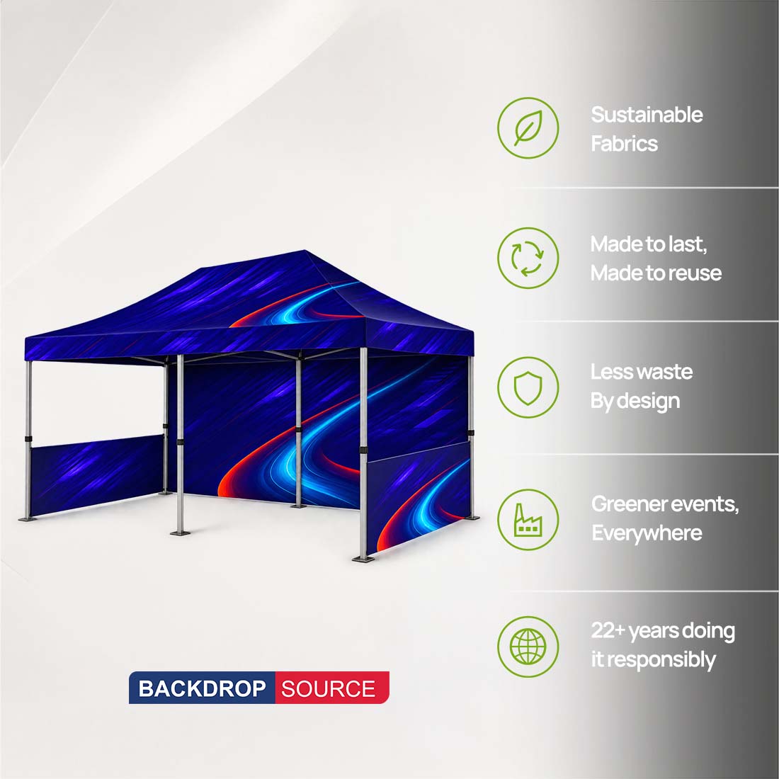 Heavy Duty Fabric Canopy Tent – (6m W x 3m H)