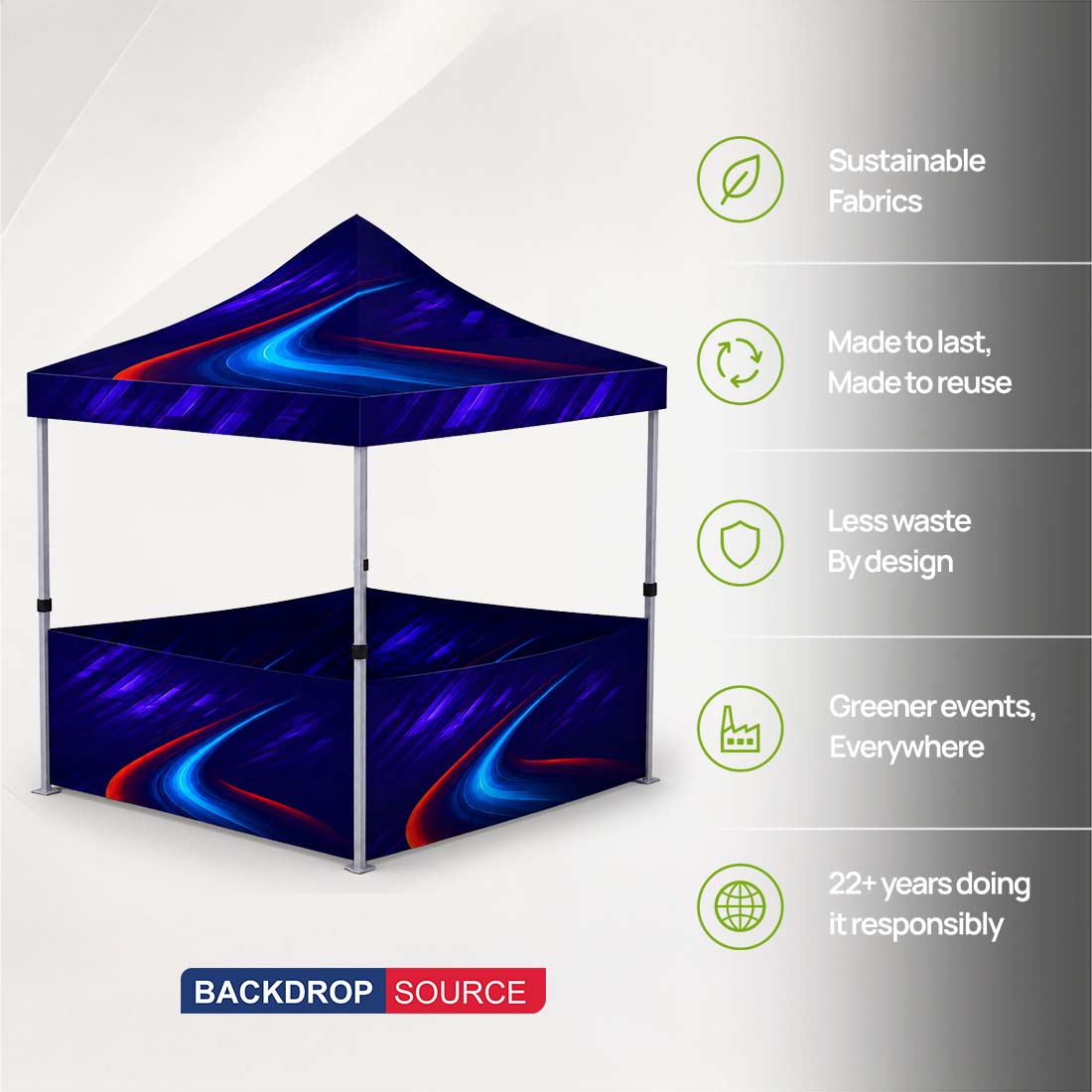 Heavy Duty Fabric Canopy Tent – (2m W x 3m H)
