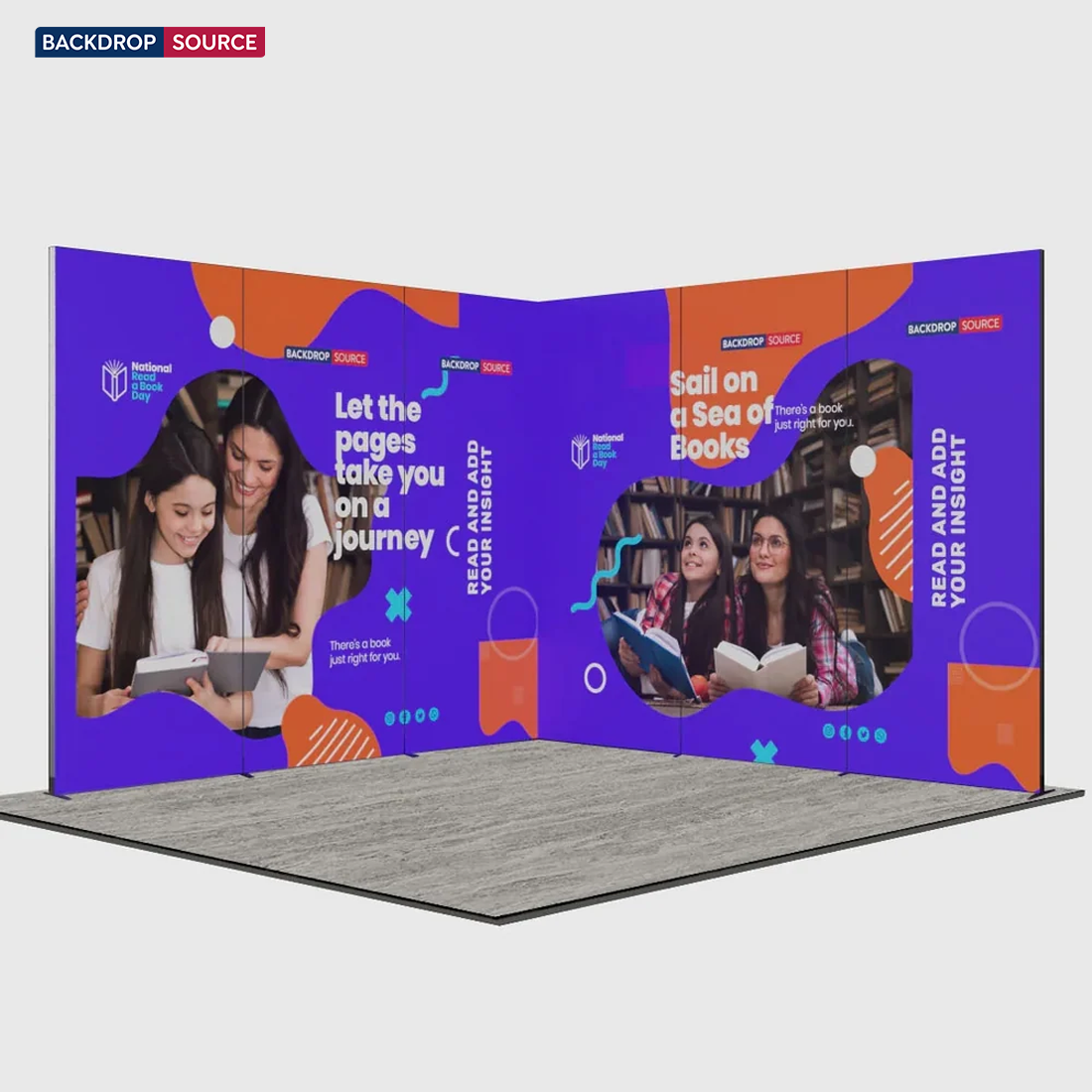 3m Folding SEG L-Shape Booth Kit with 3 Sidewall Panels