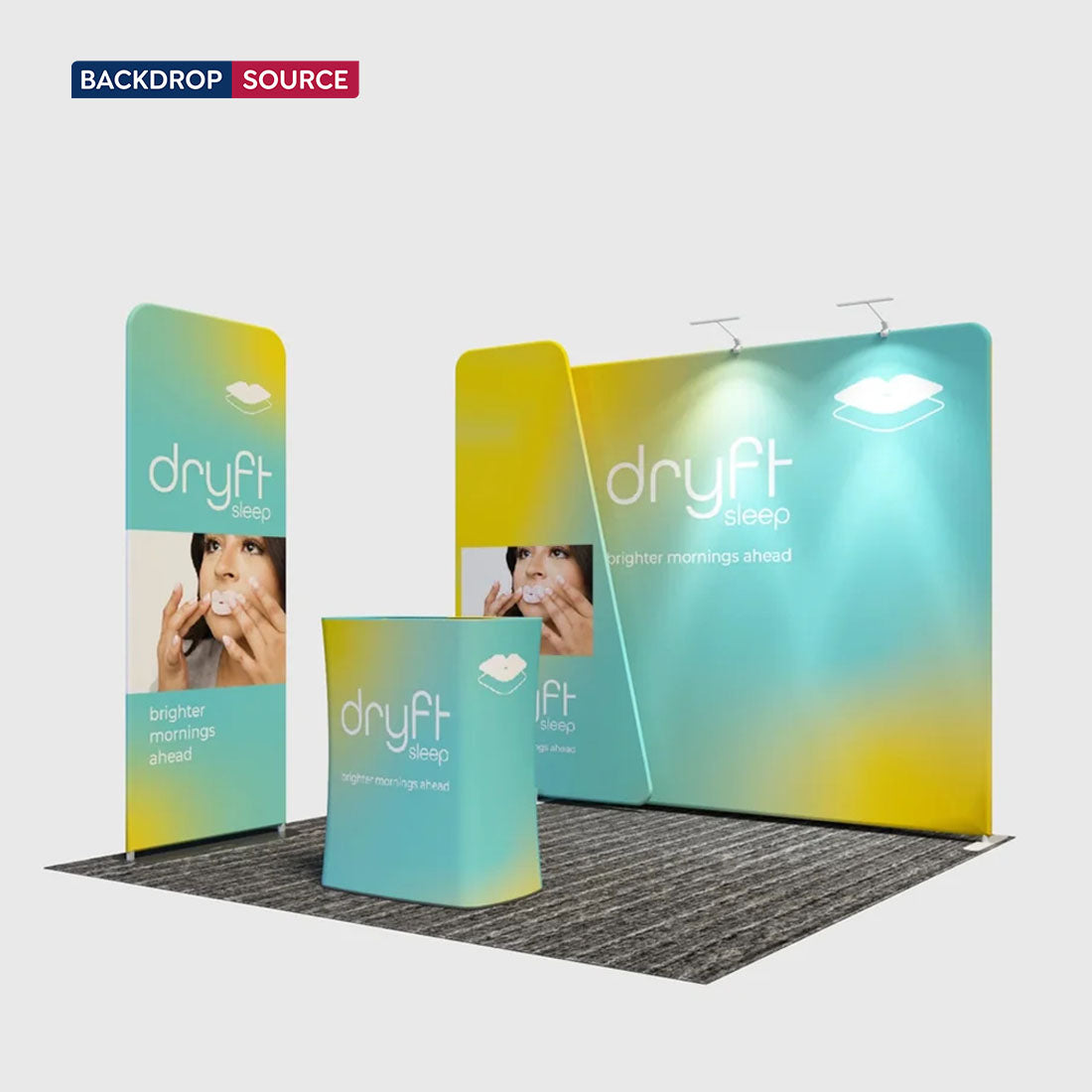 3x3m Booth Kit with Straight Wall, Overlap Stand & Banner