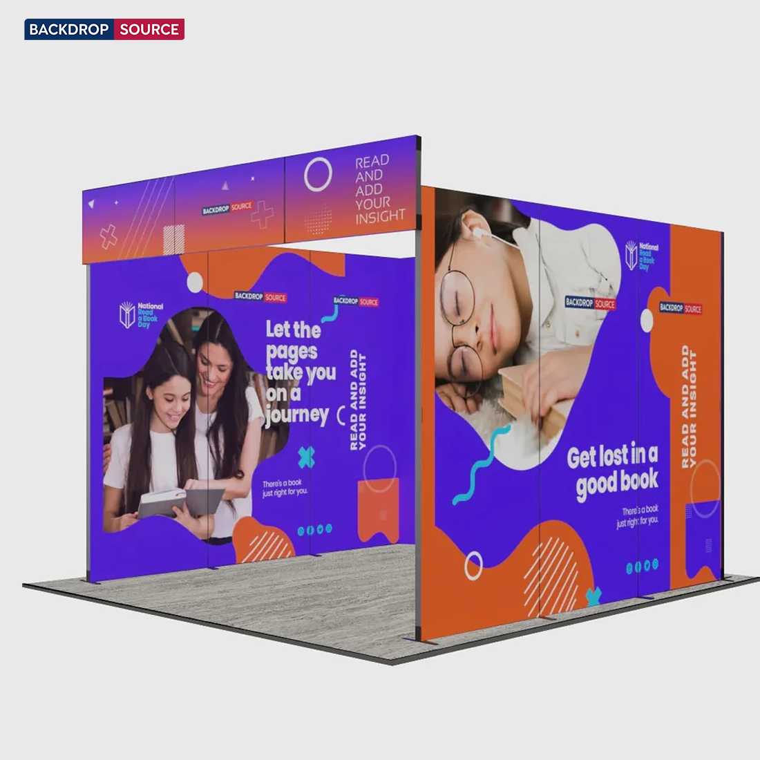 3m Folding SEG Booth Kit with Sidewalls & Header Band