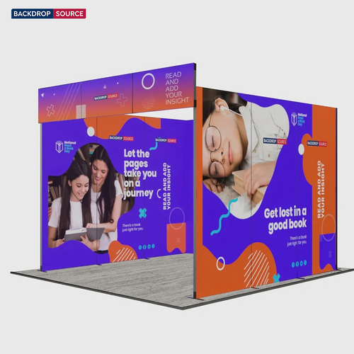 3m Folding SEG Booth Kit with Sidewalls & Header Band