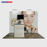 3x3m Straight Wall Booth Kit with Counter & TV Mount