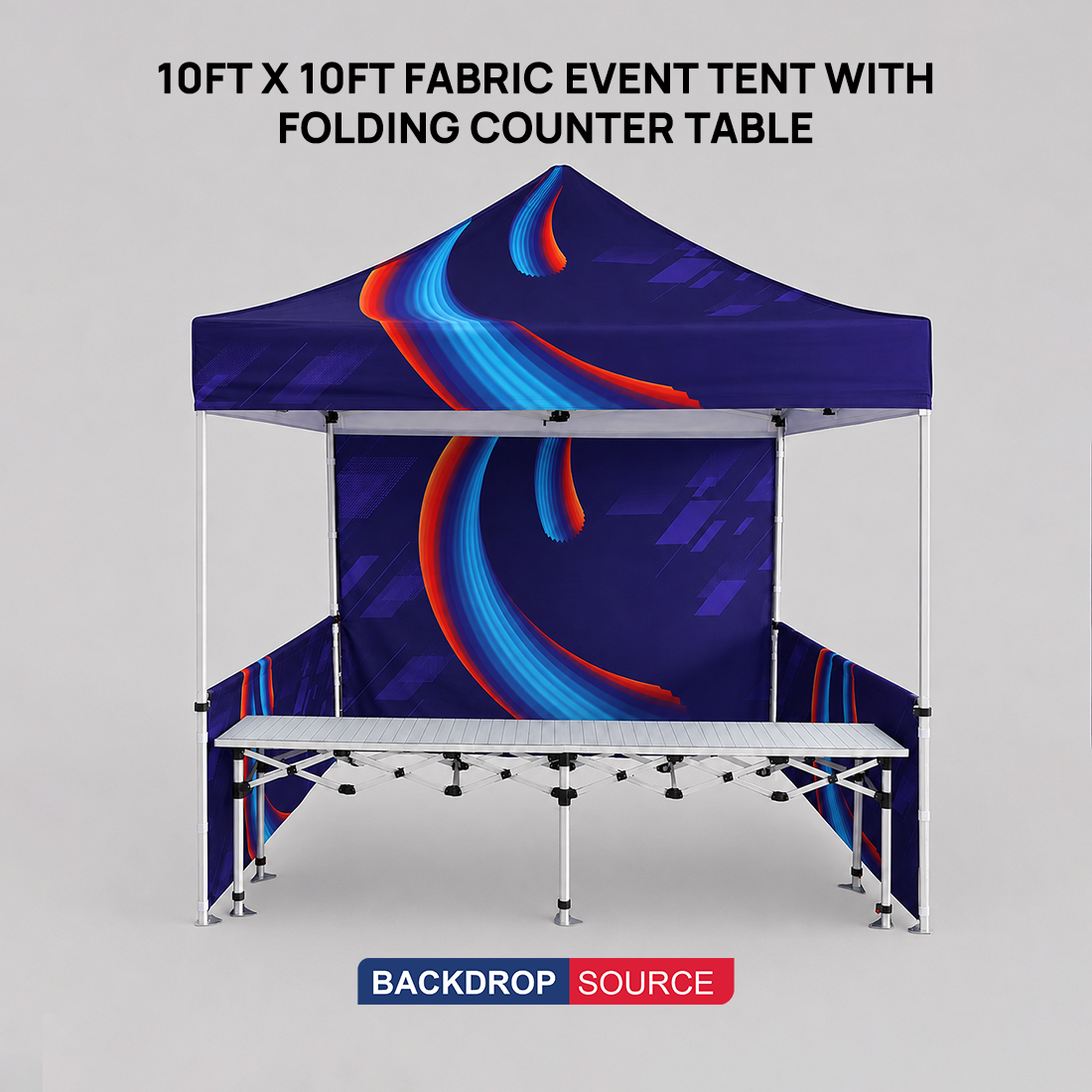 3m x 3m Fabric Event Tent with Folding Counter Table