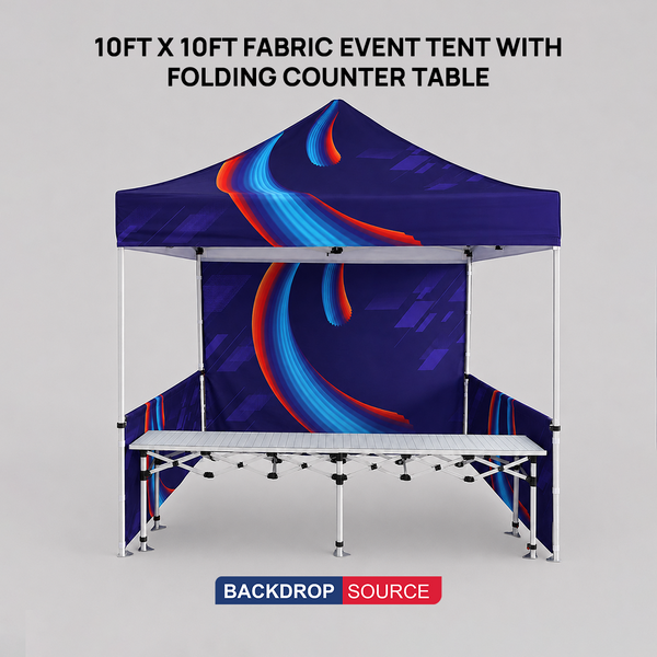 3m x 3m Fabric Event Tent with Folding Counter Table