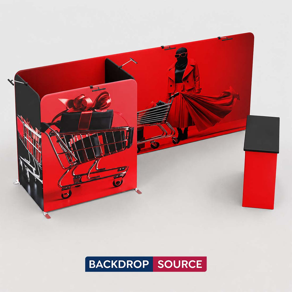 3x6m Enclosed Booth Kit with 6m Backwall & Pop-Up Counter