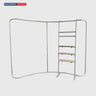 3x3m Booth Kit with Curved Wall, TV Shelf Tower & Banner