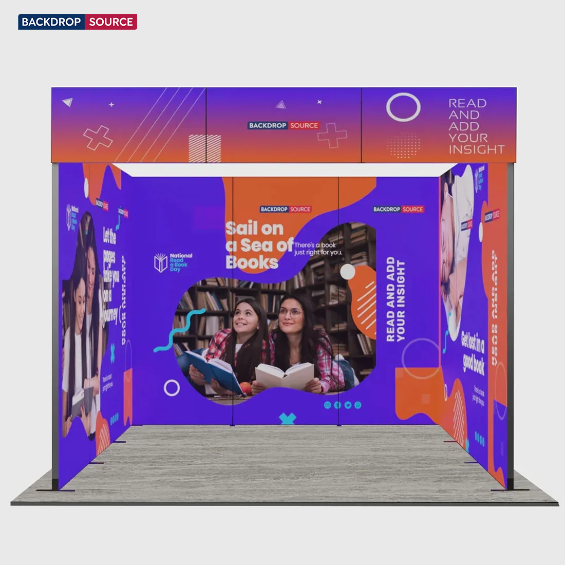 3m Folding SEG Booth Kit with Sidewalls & Header Band
