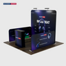 Ultimate 3m x 3m Booth Kit with Backwall, Side Walls, Counter, and Lights