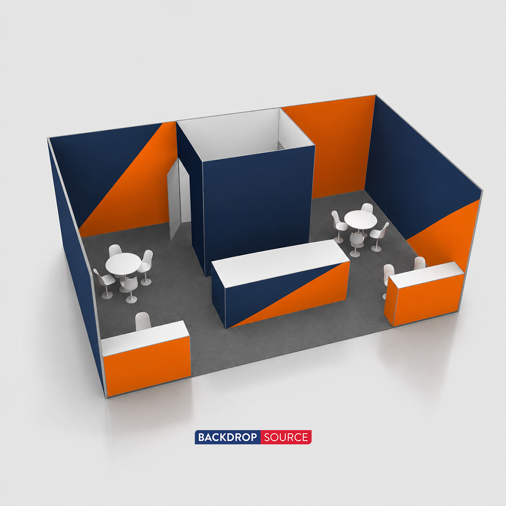 9x6m SEG Booth Kit with Private Meeting Room & 3 Counters