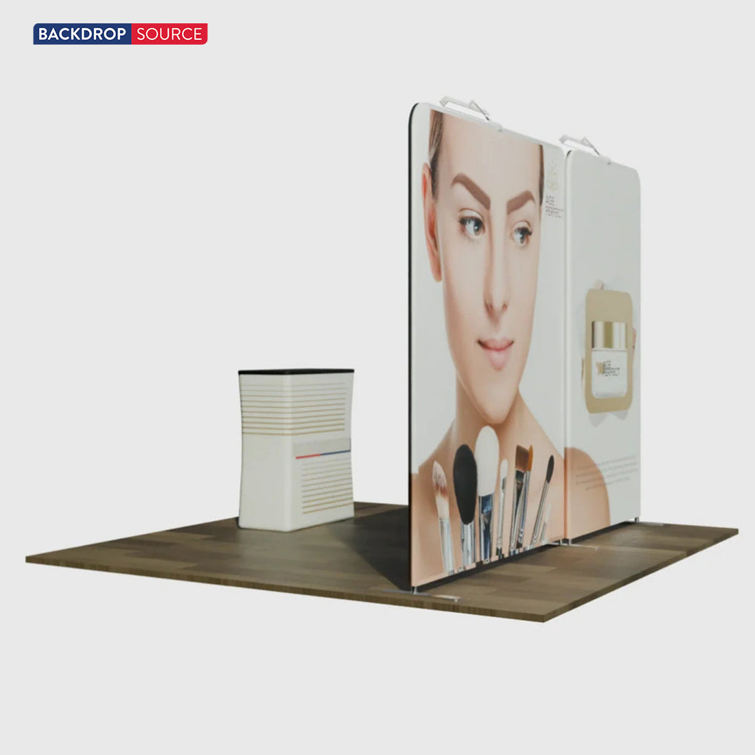 3x3m Straight Wall Booth Kit with Counter & TV Mount