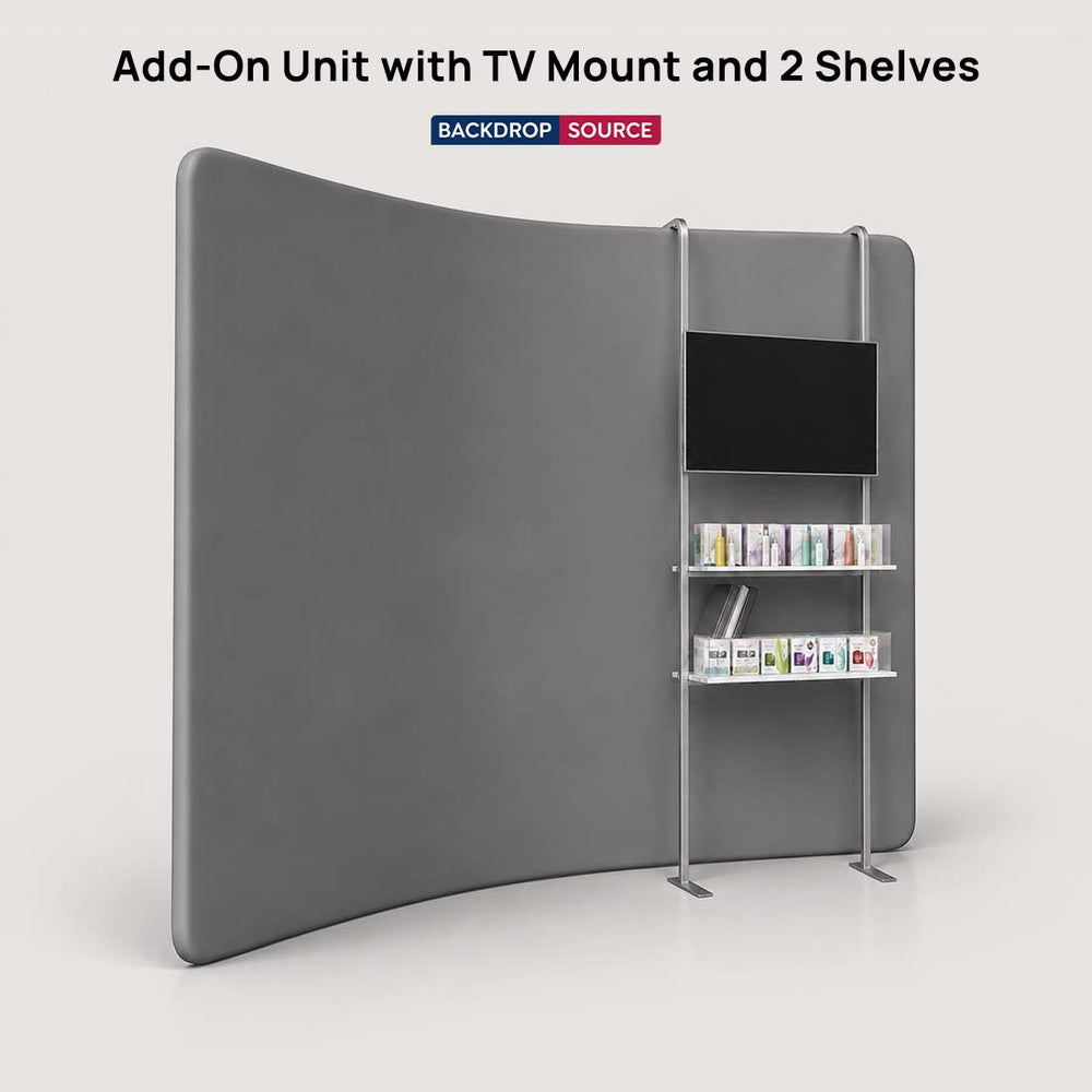 Modular Add-On Unit with TV Mount and 2 Shelves